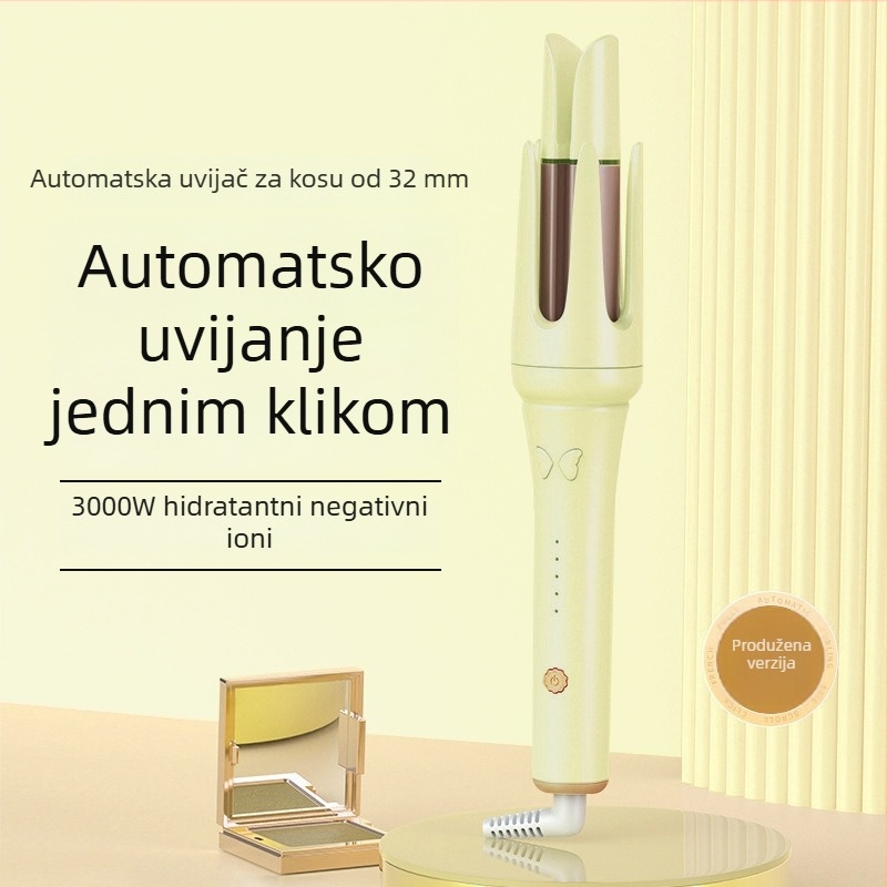 Kovrčava pegla za kosu s udubljenim kanalima za valovite pramenove, električni uvijač s negativnim ionima, stiliziranje u 3 minute