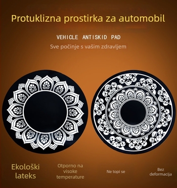 Auto dekor s plavim i bijelim porcelanom, kružni oblik lotosa, protuklizna silikonska podloga i držač za parfem