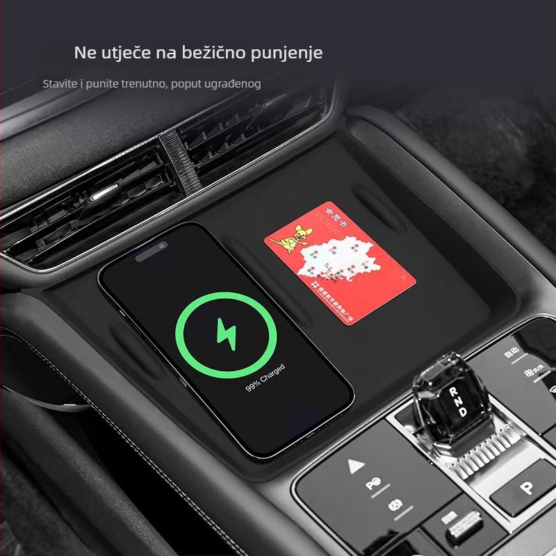 Silikonska protuklizna podloga za bežično punjenje, HiAce 07EV 2024–2025, unutarnja oprema za središnju konzolu
