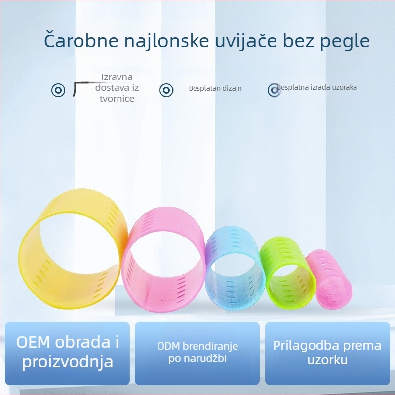 Veliki valjak za kovrčanje kose, prilagodljivi plastični uvijač, velike prirodne kovrče za djevojke