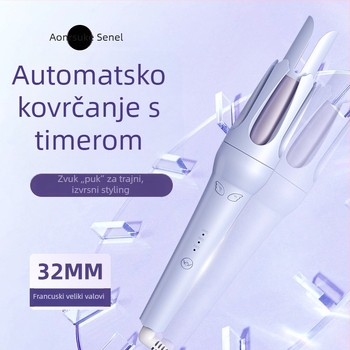 Nova potpuno automatizirana uvijač za kosu s 32 mm nastavkom za velike kovrče i valove, nježna prema kosi, niska potrošnja energije