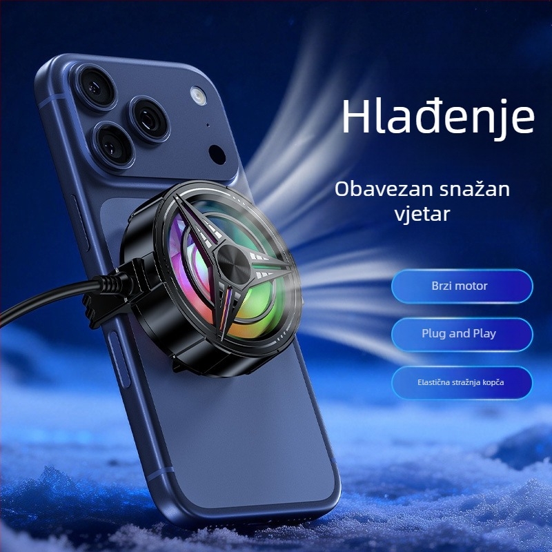 TL11 hladnjak za telefon s klipsom, zračno hlađenje, šarene svjetla, tih rad, snažan protok zraka