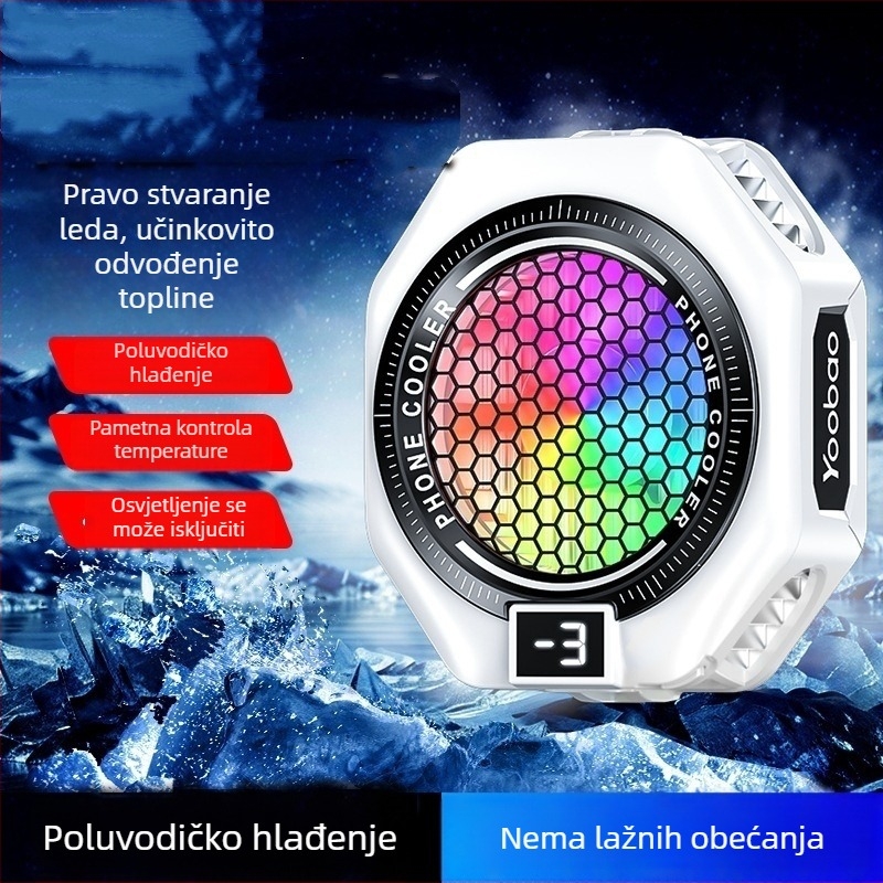 AI temperaturno regulirani hladnjak za mobitel s digitalnim zaslonom, tri brzine, magnetski stražnji klip, ledeno zapečaćeni poluvodički hladnjak