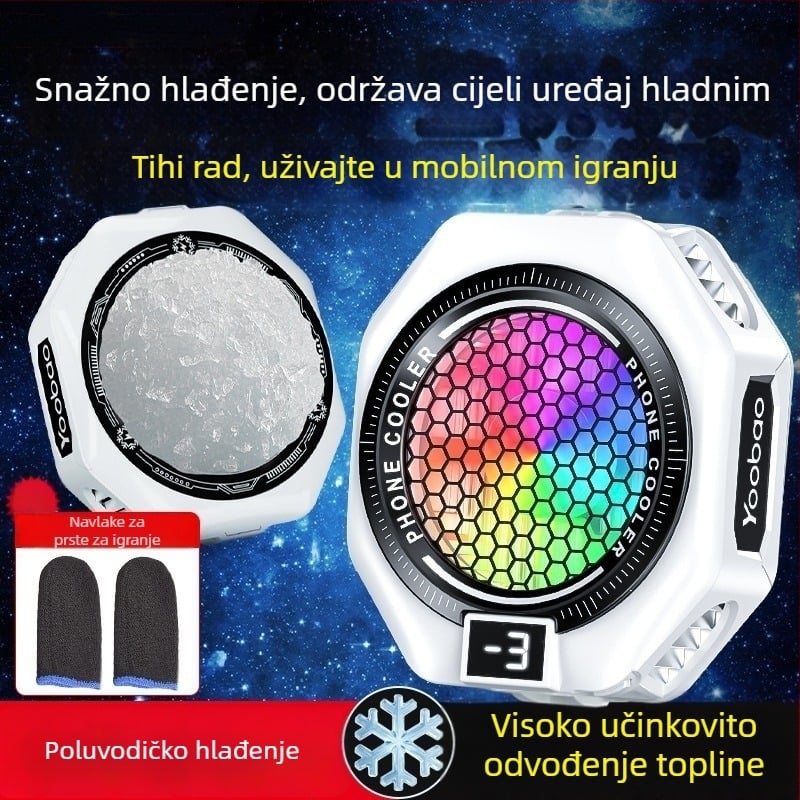 AI temperaturno regulirani hladnjak za mobitel s digitalnim zaslonom, tri brzine, magnetski stražnji klip, ledeno zapečaćeni poluvodički hladnjak
