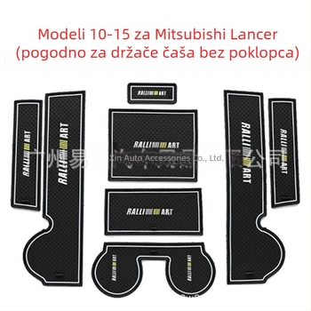 Unutarnji automobilski dodaci za Mitsubishi (2010-2015): podloga za otvor vrata, podloga za pretinac za pohranu, podloga za čašu i protuklizna podloga