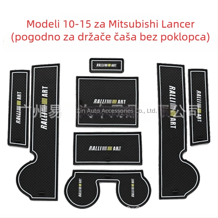Unutarnji automobilski dodaci za Mitsubishi (2010-2015): podloga za otvor vrata, podloga za pretinac za pohranu, podloga za čašu i protuklizna podloga