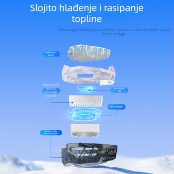 Klip za hlađenje telefona s poluvodičkim hlađenjem, tih, regulacija temperature, za igranje