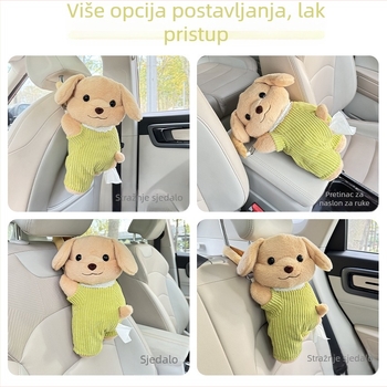 Auto držač za maramice s visećim plišanim štenetom