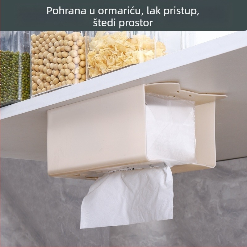 Kutija papirnih maramica bez bušenja, višenamjenski zidni spremnik za auto, kuhinju, spavaću sobu i kupaonicu