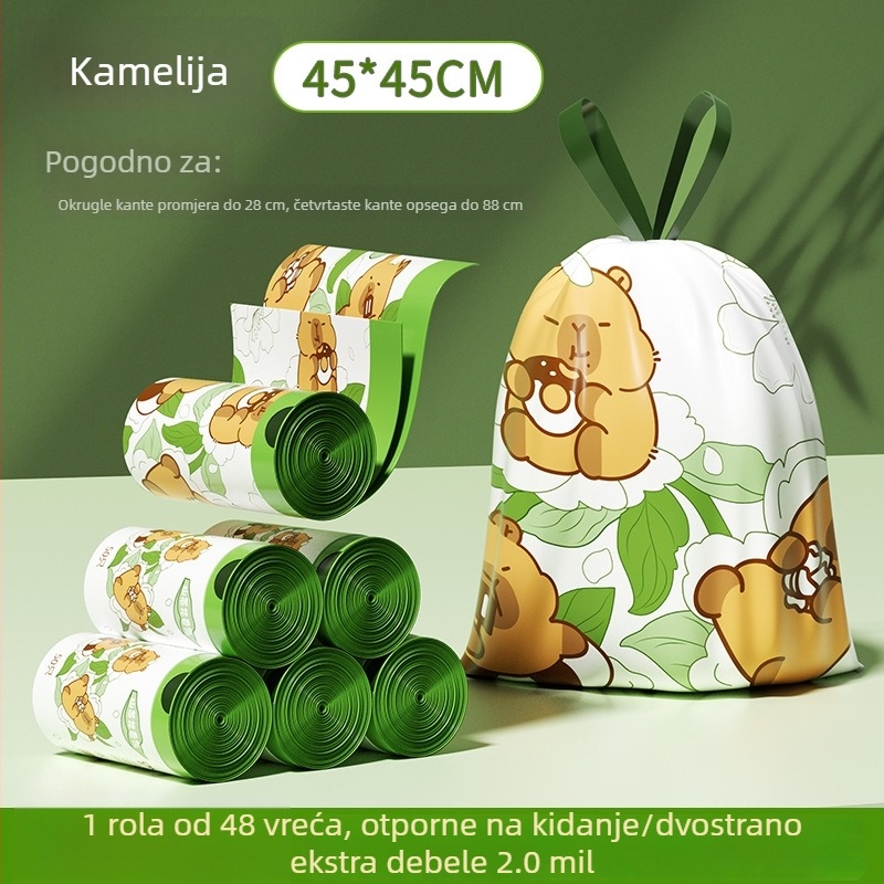 Kućne vreće za otpad, debele, otporne na kidanje, s ručkama, automatskim zatvaranjem, velike za kuhinju
