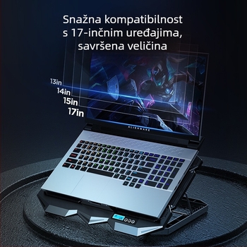 K22 hlađenje za notebook s 4 ventilatora, tiho hlađenje za igranje, dimenzije 385×280×28 mm