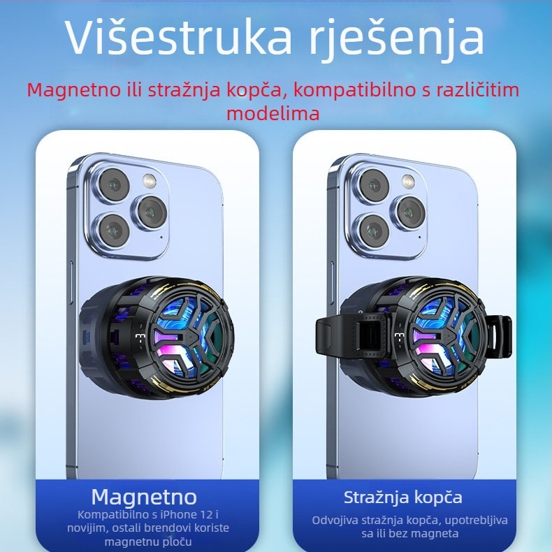 Novi magnetski hladnjak za mobitel — tiho hlađenje, poluvodički stražnji klips, za e-sport i live streaming