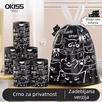 Torbe za smeće s vrpcom za zatvaranje, debele i velike, za kućnu i kuhinjsku upotrebu, pogodne za dom i studentski dom, paket 30 kom