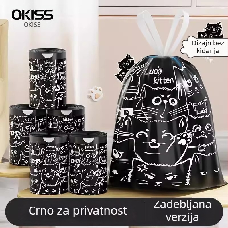 Torbe za smeće s vrpcom za zatvaranje, debele i velike, za kućnu i kuhinjsku upotrebu, pogodne za dom i studentski dom, paket 30 kom