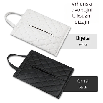 Kožna kutija za maramice za automobil – viseća, minimalistički dizajn interijera vozila, verzija boginje, dimenzije 26,5 × 19 × 1 cm