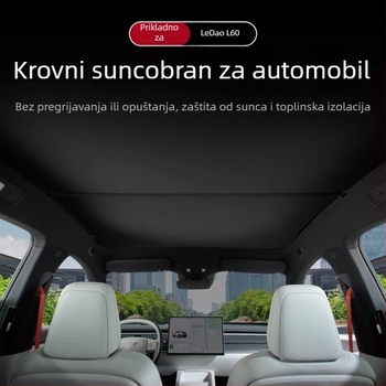 Sjenilo za automobil L60 s izolacijom i zavjesom od ledenog kristala za krov