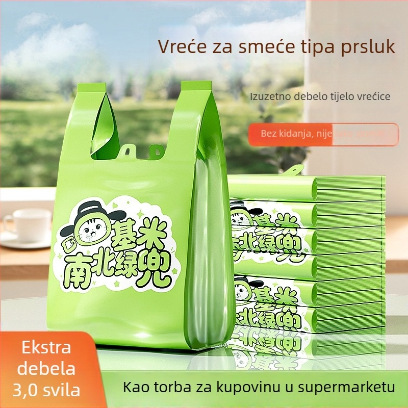Debele vreće za smeće s vezom za kućnu upotrebu, izdržljive u kuhinji, velike role, jednokratne