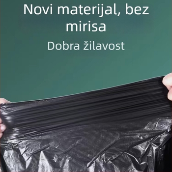 Debele crne vreće za otpad s plosnim otvorom, biološki razgradive, jednokratne, za industriju, sanitaciju i hotelijerstvo