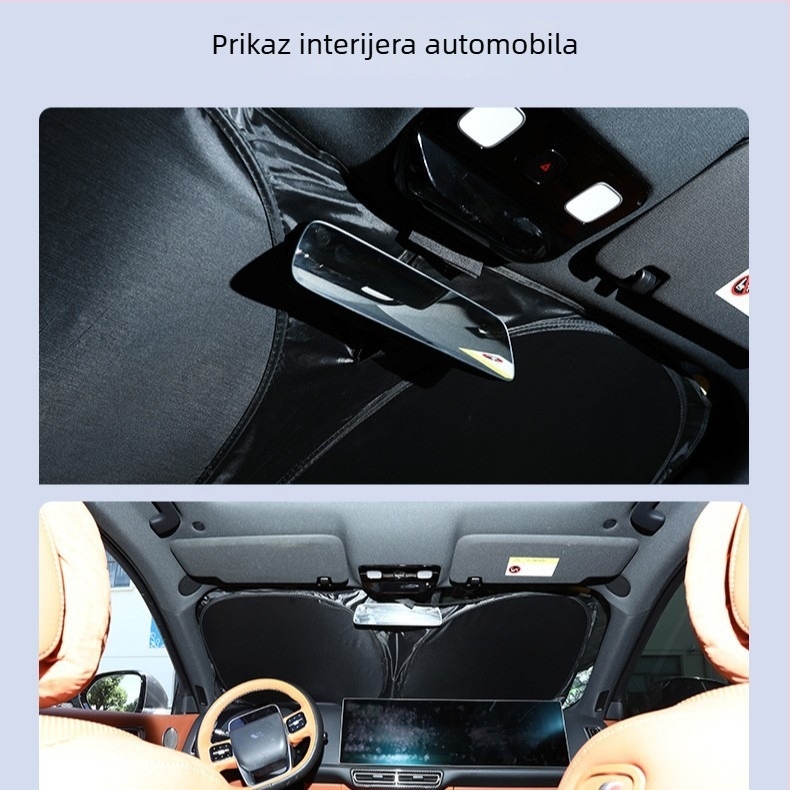 Titansko-srebrno autosjenilo za prednje staklo i bočne prozore – zaštita od sunca i topline