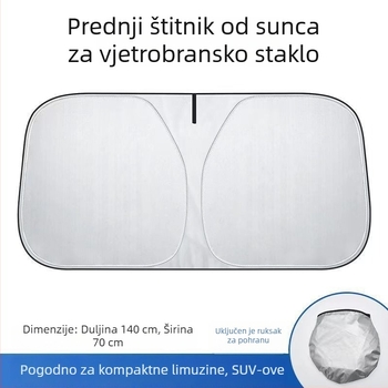 Automobilsko sjenilo za ljeto, dvostruki sloj, titan-srebrne boje, toplinska izolacija i blokiranje svjetla