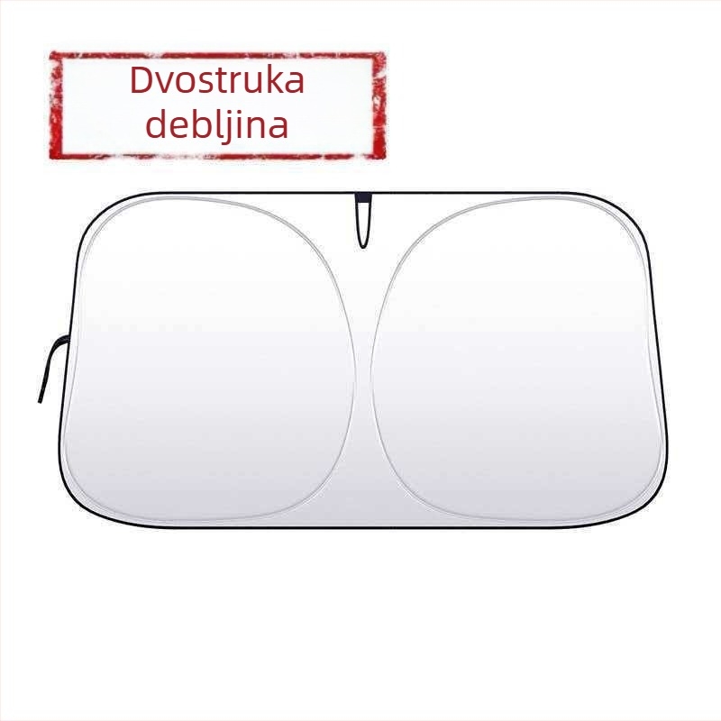 Automobilsko sjenilo za ljeto, dvostruki sloj, titan-srebrne boje, toplinska izolacija i blokiranje svjetla
