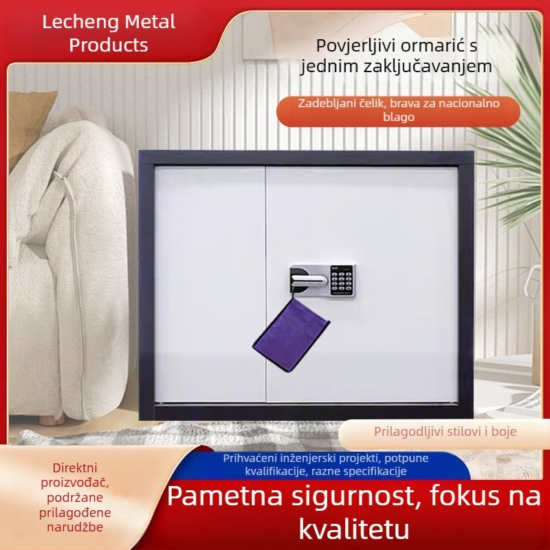 Elektronički sef s lozinkom, metalni ormar za dokumente s čitačem otiska prsta, sigurno skladištenje financijskih dokumenata