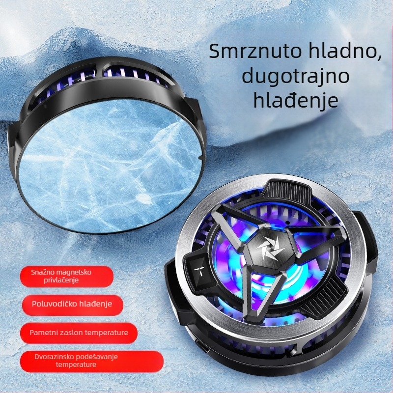 Klip za hlađenje pametnog telefona s magnetskim stražnjim držačem, bežično punjenje, poluvodičko hlađenje, dvostruka regulacija temperature i digitalni zaslon