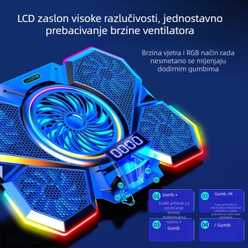F13 višestruki hladnjak za prijenosna računala s RGB, tiha baza