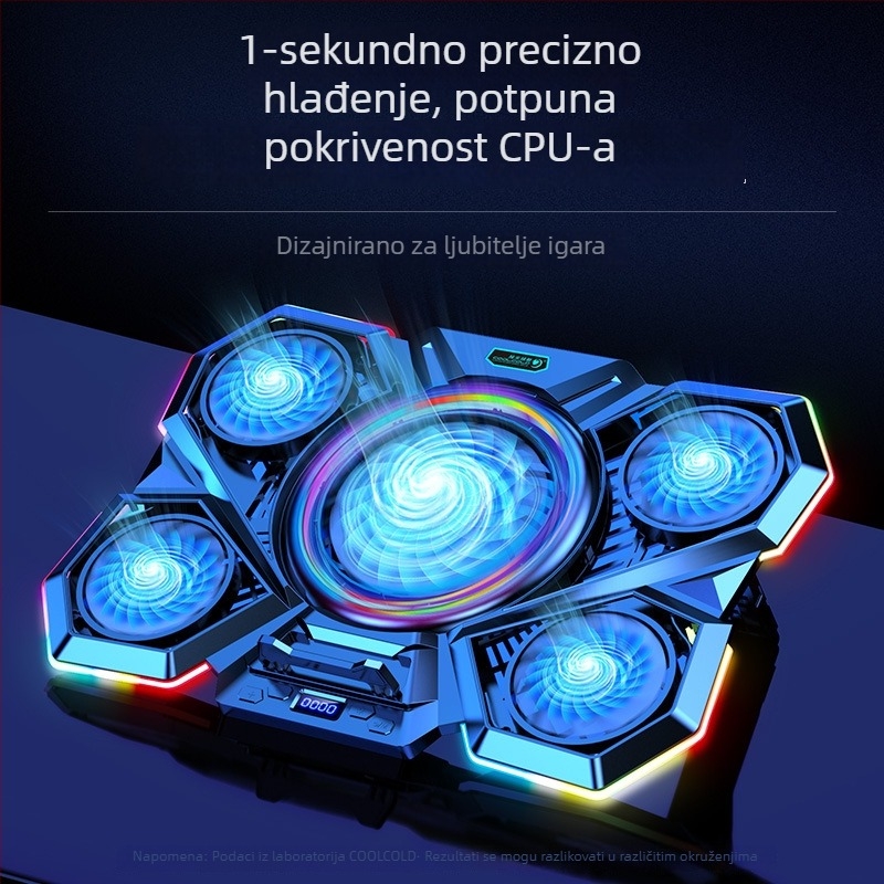 F13 višestruki hladnjak za prijenosna računala s RGB, tiha baza