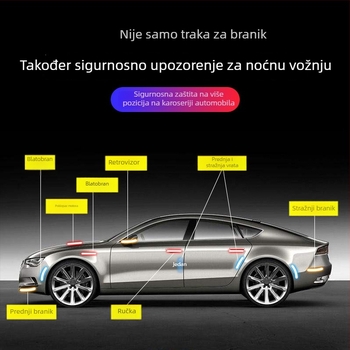 Auto vrata anti‑udarna traka s reflektirajućom upozoravajućom naljepnicom, 170×30 mm