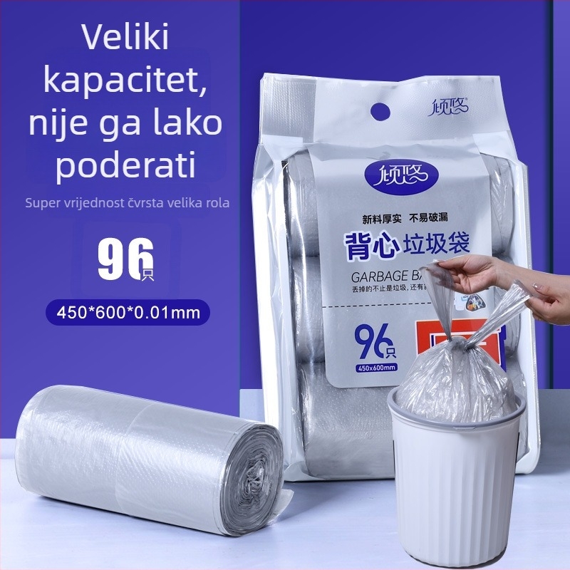 Debele kućanske vrećice za otpad s ručkama, velike veličine, višekratno upotrebljive, izdržljive plastične vrećice za kuhinju, ured ili dom