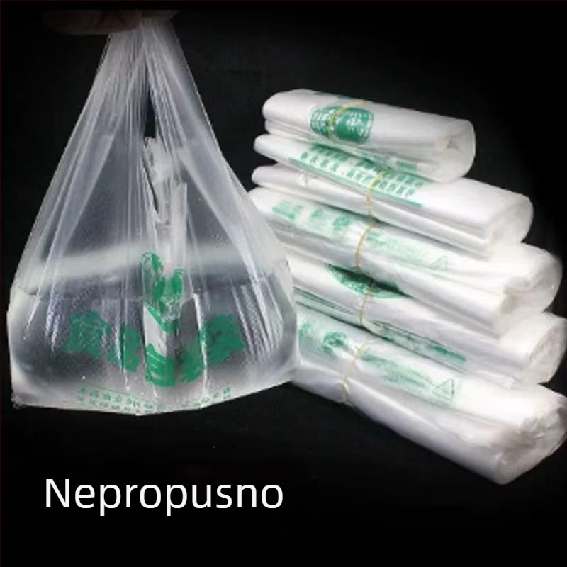 Pogrešno otisnute vrećice za smeće, debeli plastični materijal za pakiranje hrane za dostavu