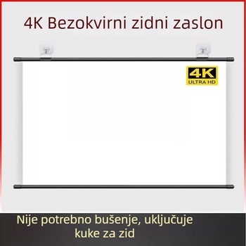 Zidni nosač projekcijskog platna, potpuno zaslon za kućnu projekciju, za dnevnu uporabu u dnevnom boravku, bez bušenja