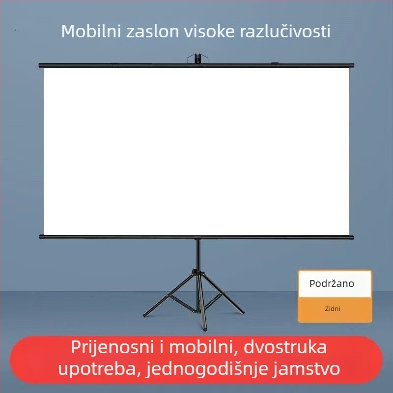 Zidni nosač projekcijskog platna, potpuno zaslon za kućnu projekciju, za dnevnu uporabu u dnevnom boravku, bez bušenja