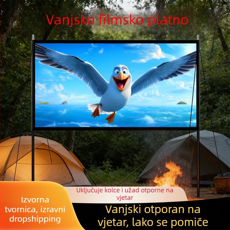 Vanjska sklopiva projekcijska platna, prenosna za kampiranje