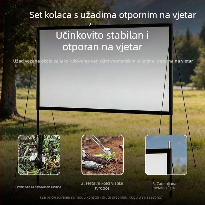 Vanjska sklopiva projekcijska platna, prenosna za kampiranje