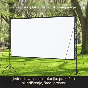Vanjski projekcijski zaslon s dvostrukim nosačem, 100 inča, prijenosni – za dom i ured