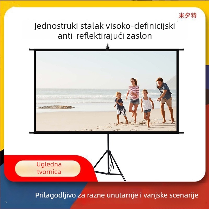 Projektorsko platno s podnim stalkom za kućnu i poslovnu upotrebu, zidni nosač, 60–120 inča