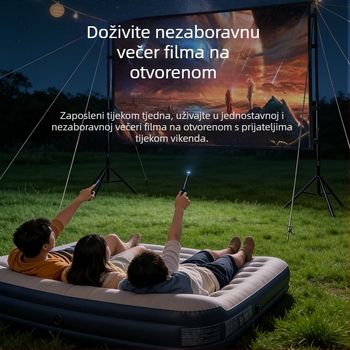 Projektni zaslon s dvostrukim nosačima za kućnu upotrebu, otporan na odsjaj, 100-inčni, prijenosni za kampiranje