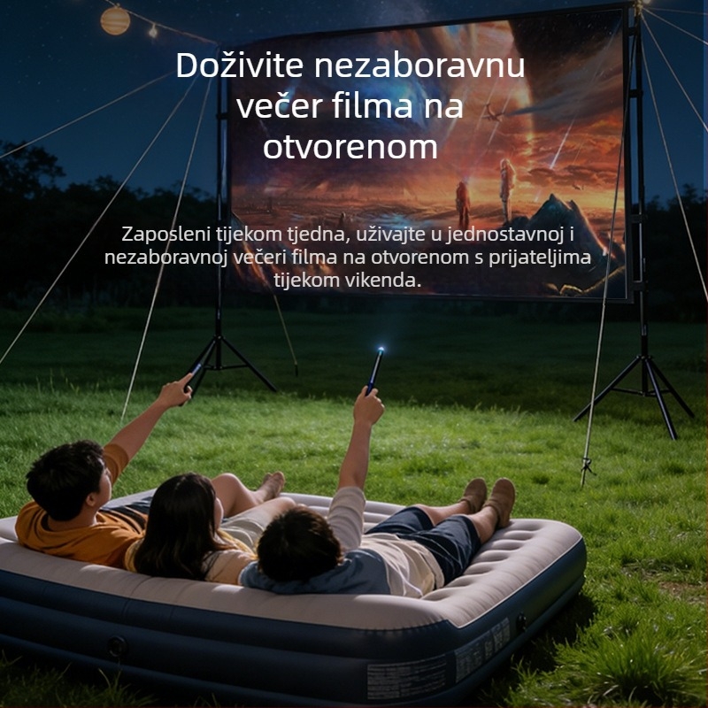 Projektni zaslon s dvostrukim nosačima za kućnu upotrebu, otporan na odsjaj, 100-inčni, prijenosni za kampiranje