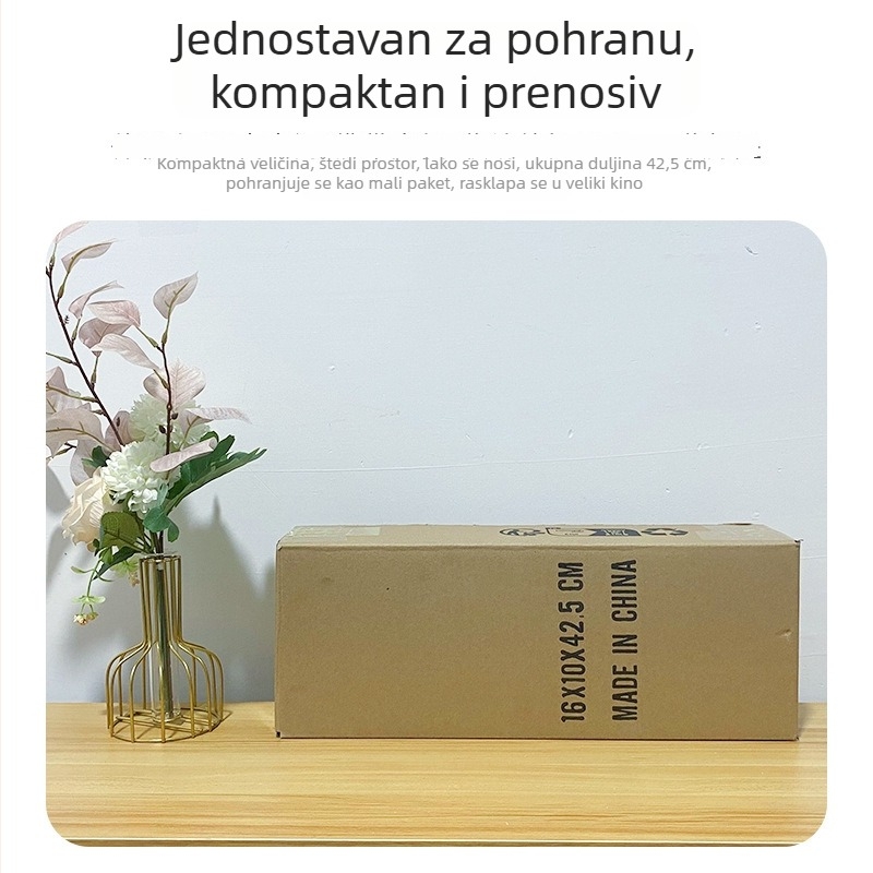 100-inčni zidni projekcijski zaslon s kratkom šipkom, bez bušenja, prenosiv i jednostavan za pohranu, za kućnu i uredsku upotrebu, površina protiv odsjaja