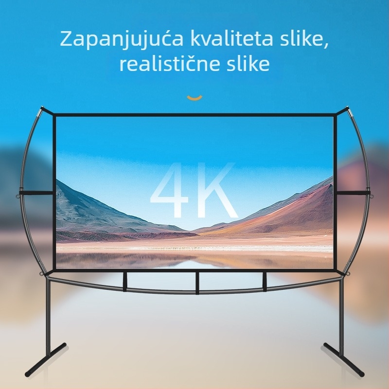 120-inčni vanjski projekcijski zaslon u obliku luka sa prijenosnim stalkom, sklopiv