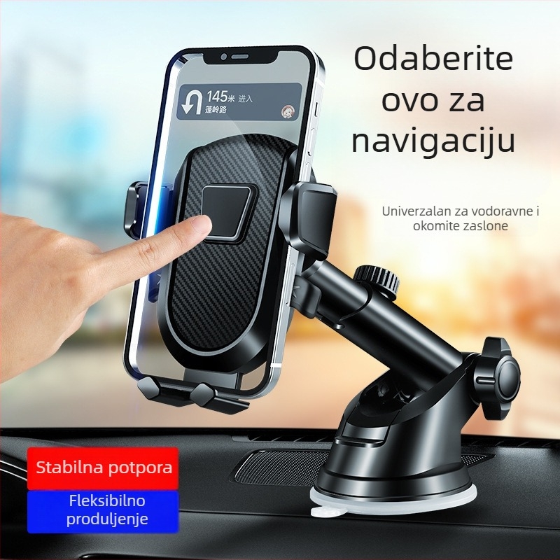 Teleskopski držač za telefon u autu s vakuum držačem na ploči i magnetskim nosačem