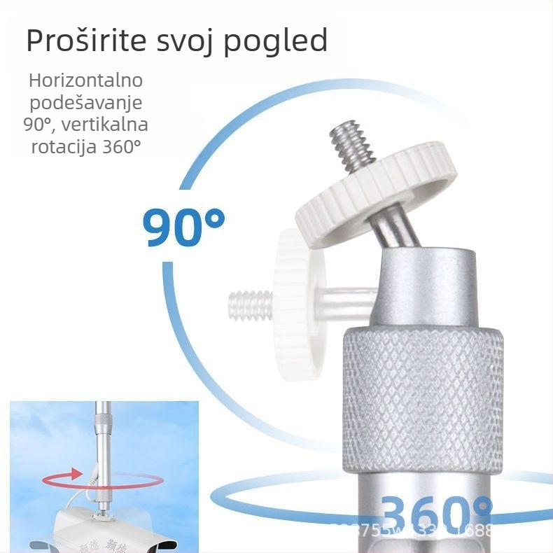 Crna zidna nosač za kamere i projektore, univerzalno aluminijsko legura, 360° rotacija, kompaktan oblik