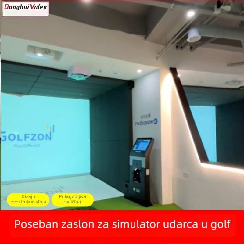 Prilagođena unutarnja zavjesa za golf simulator s otpornošću na udarce, tkanina visoke rezolucije s dvostrukim slojem apsorpcije zvuka, pogodna kao platno za mete ili projekcijsko platno.