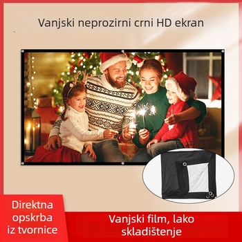 Mixito poliesterni ekran za projekciju s crnim pozadinom, sklopivi mekani zaslon, prijenosno rješenje za vanjsku upotrebu, HD projekcija 60–150 inča