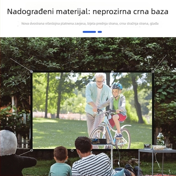 Mixito poliesterni ekran za projekciju s crnim pozadinom, sklopivi mekani zaslon, prijenosno rješenje za vanjsku upotrebu, HD projekcija 60–150 inča