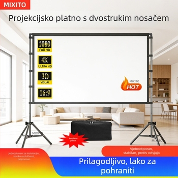 Vanjski projekcijski zaslon s trojnožnim stalkom, 4K, kampiranje, otporan na vjetar