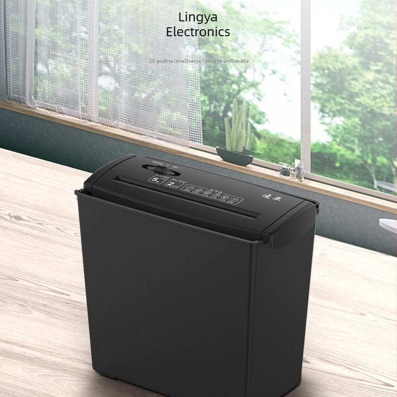 Lingya S606B Ekonomski električni drobilnik papira, 10 L kapaciteta, rezanje u trake, za kućnu upotrebu