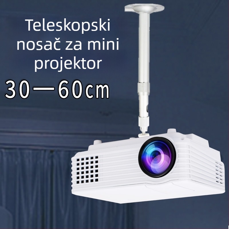 Mini univerzalni nosač projektora za kućnu uporabu — fiksni kratki ramenski nosač, teleskopski zidni ili stropni nosač